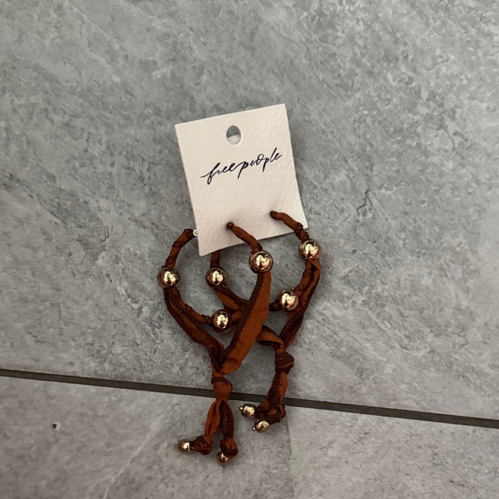 Brown Earrings with Gold Accents